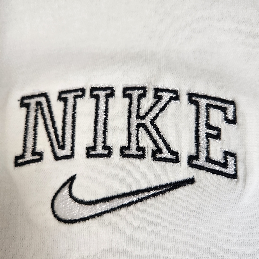 Nike Vintage White Shirt M Ringer 90's Embroidered NEW - Picture 7 of 10